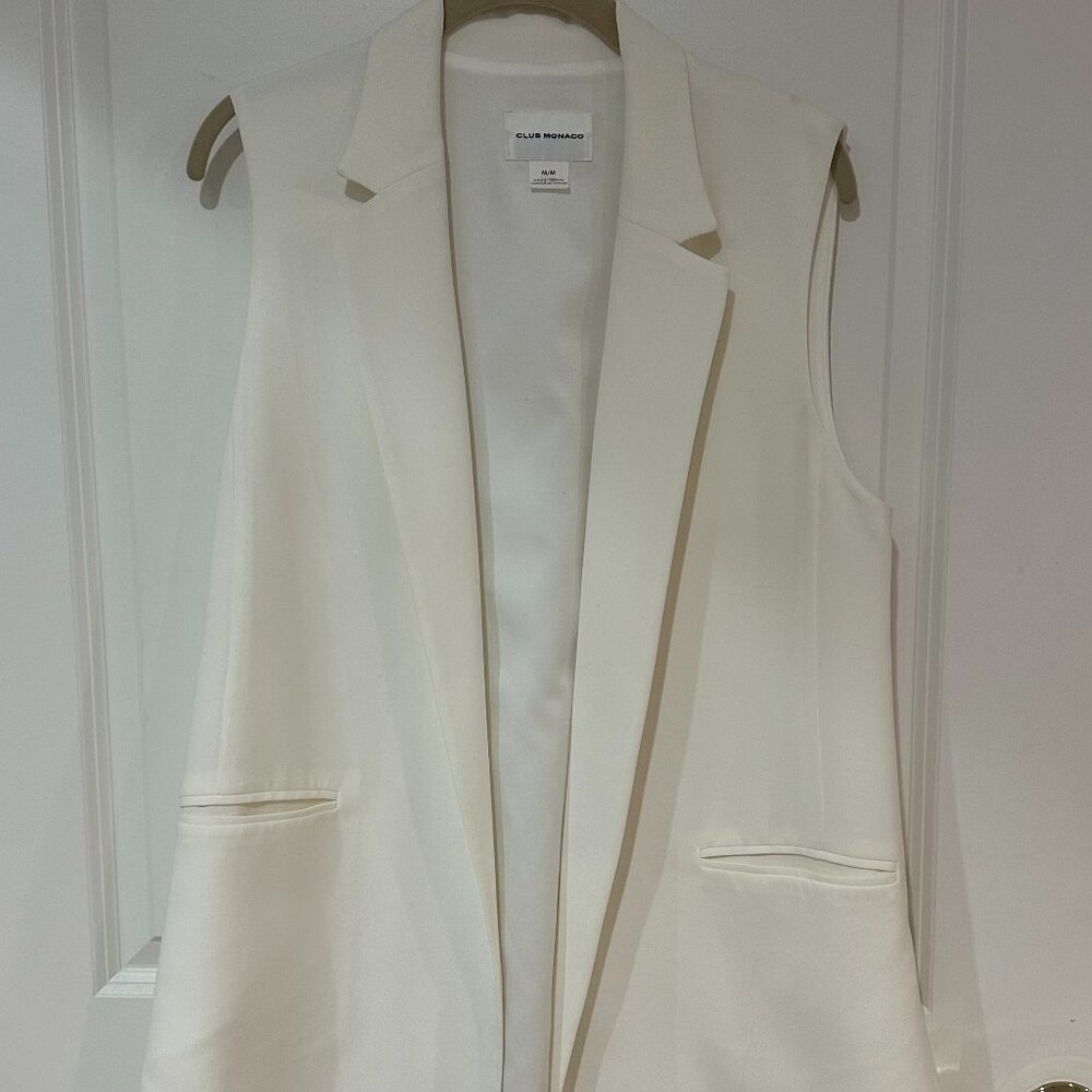 Club Monaco Cream Longline Blazer